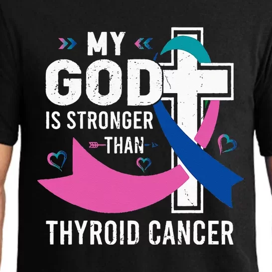 My God Is Stronger Than Thyroid Cancer Awareness Day Warrior Pajama Set