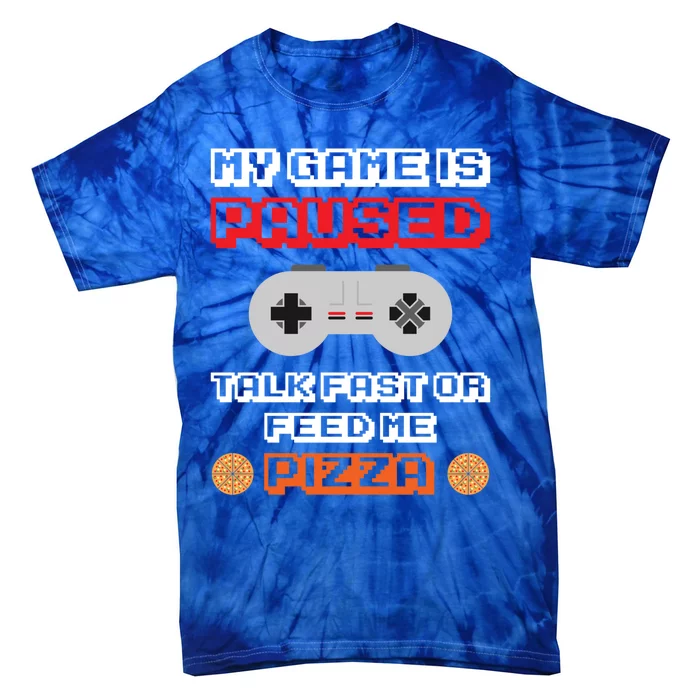 My Game Is Paused Gamer Pizza Lover Ugly Christmas Sweater Gift Tie-Dye T-Shirt