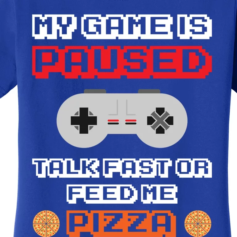 My Game Is Paused Gamer Pizza Lover Ugly Christmas Sweater Gift Women's T-Shirt