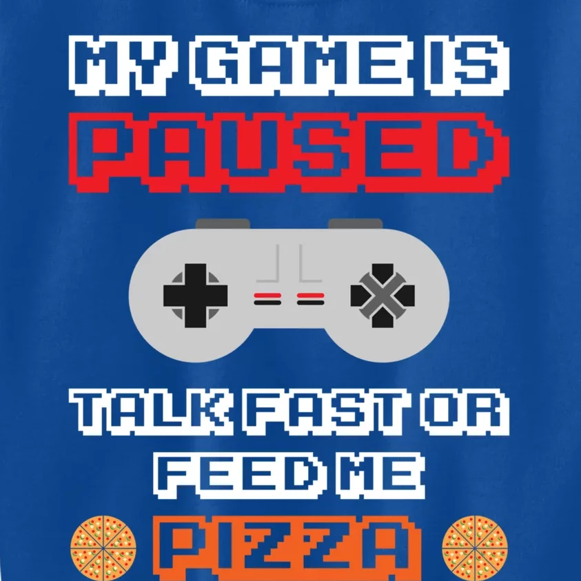 My Game Is Paused Gamer Pizza Lover Ugly Christmas Sweater Gift Kids Sweatshirt