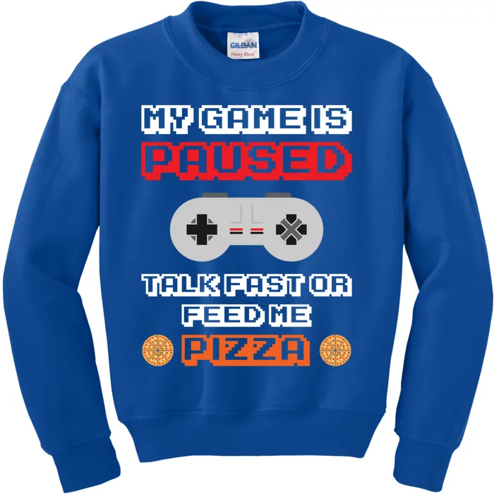 My Game Is Paused Gamer Pizza Lover Ugly Christmas Sweater Gift Kids Sweatshirt