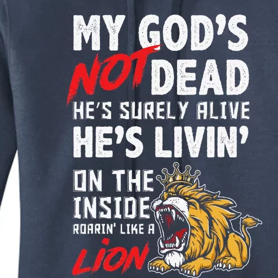 My God Is Not Dead Lion Jesus Christ Christian Faith Women's Pullover Hoodie