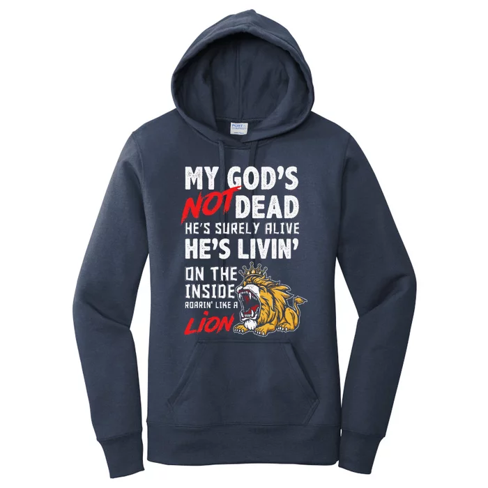 My God Is Not Dead Lion Jesus Christ Christian Faith Women's Pullover Hoodie