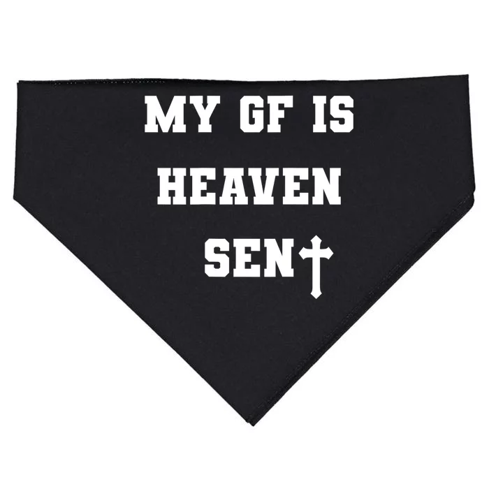 My Girlfriend Is Heaven Sent USA-Made Doggie Bandana