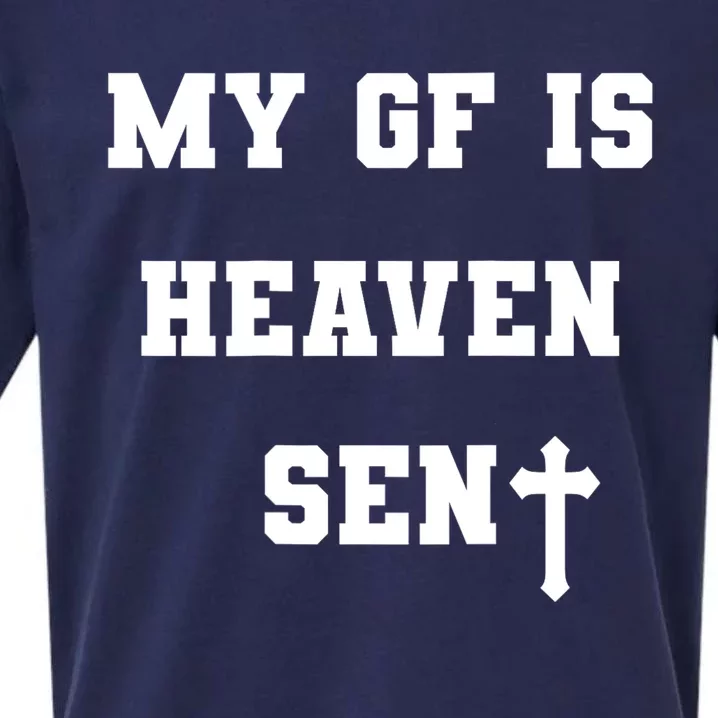 My Girlfriend Is Heaven Sent Sueded Cloud Jersey T-Shirt