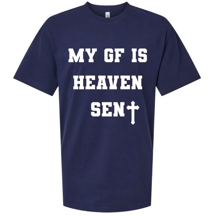 My Girlfriend Is Heaven Sent Sueded Cloud Jersey T-Shirt