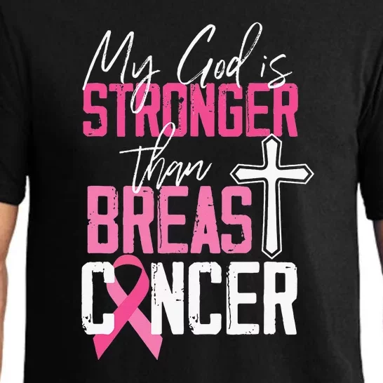 My God Is Stronger Than World Cancer Awareness Pajama Set