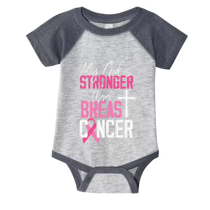 My God Is Stronger Than World Cancer Awareness Infant Baby Jersey Bodysuit