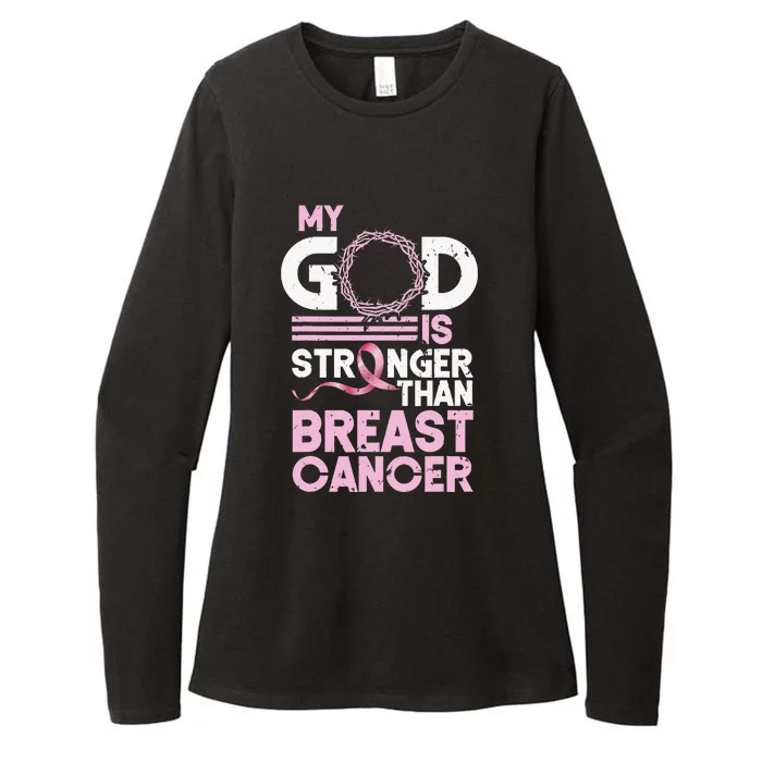 My God Is Stronger Than World Cancer Awareness Womens CVC Long Sleeve Shirt