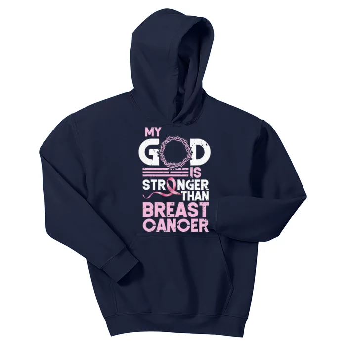 My God Is Stronger Than World Cancer Awareness Kids Hoodie