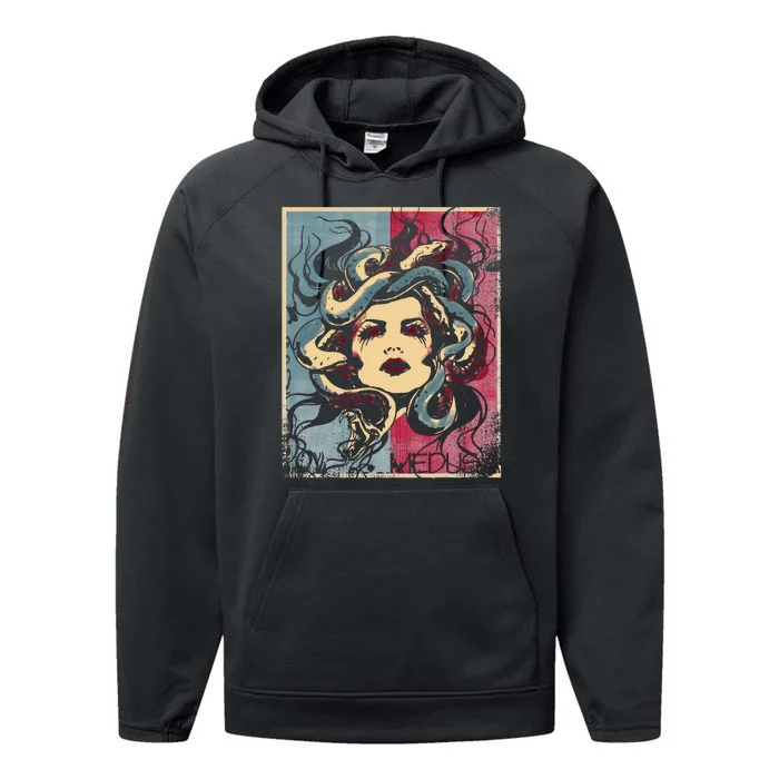 Mythology Gorgon In Greek Mythology Medusa Performance Fleece Hoodie