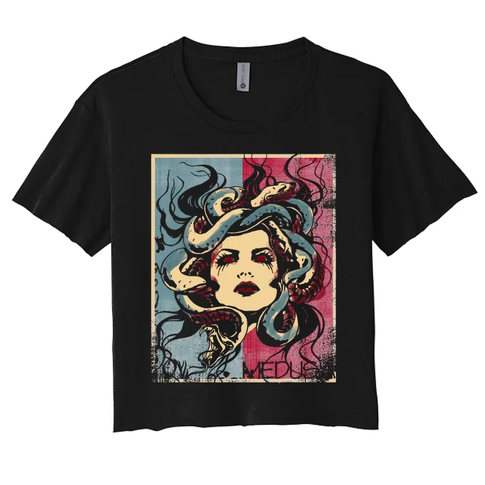 Mythology Gorgon In Greek Mythology Medusa Women's Crop Top Tee