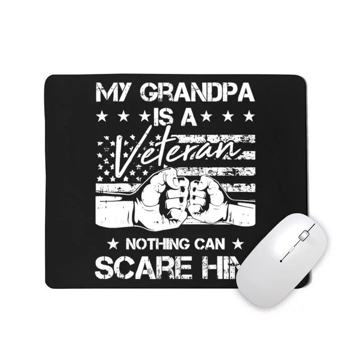 My Grandpa Is A Veteran American Flag Cool Patriotic Gifts Mousepad