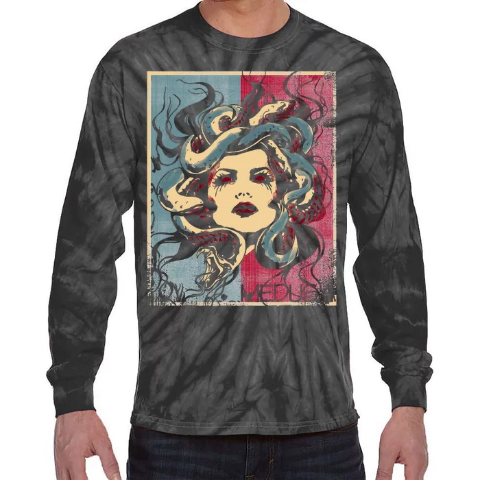 Mythology Gorgon In Greek Mythology Medusa Tie-Dye Long Sleeve Shirt