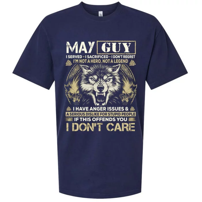 May Guy I Served I Sacrificed I Don't Regret Funny Wolf Great Gift Sueded Cloud Jersey T-Shirt