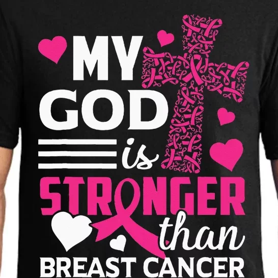 My God Is Stronger Than Breast Cancer Awareness Pajama Set