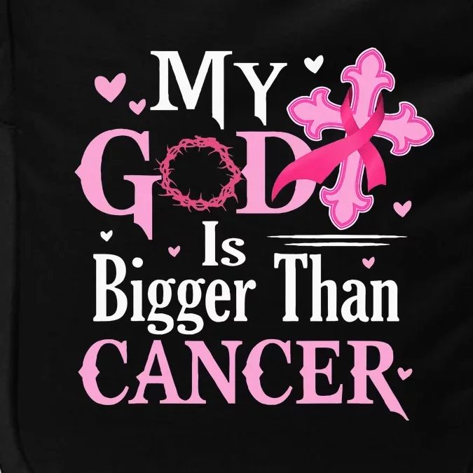 My God Is Bigger Than Cancer Breast Cancer Awareness Jesus Impact Tech Backpack