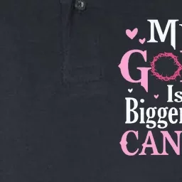 My God Is Bigger Than Cancer Breast Cancer Awareness Jesus Softstyle Adult Sport Polo