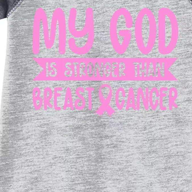 My God Is Stronger Than Breast Cancer Infant Baby Jersey Bodysuit