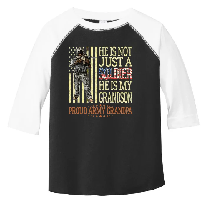 My Grandson Is A Soldier Proud Army Grandpa Toddler Fine Jersey T-Shirt