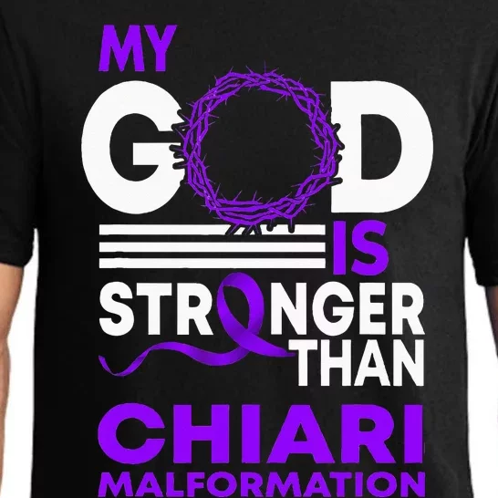 My God Is Stronger Than Chiari Malformation Awareness Ribbon Pajama Set