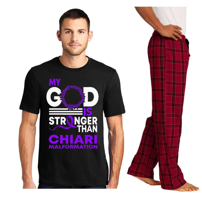 My God Is Stronger Than Chiari Malformation Awareness Ribbon Pajama Set