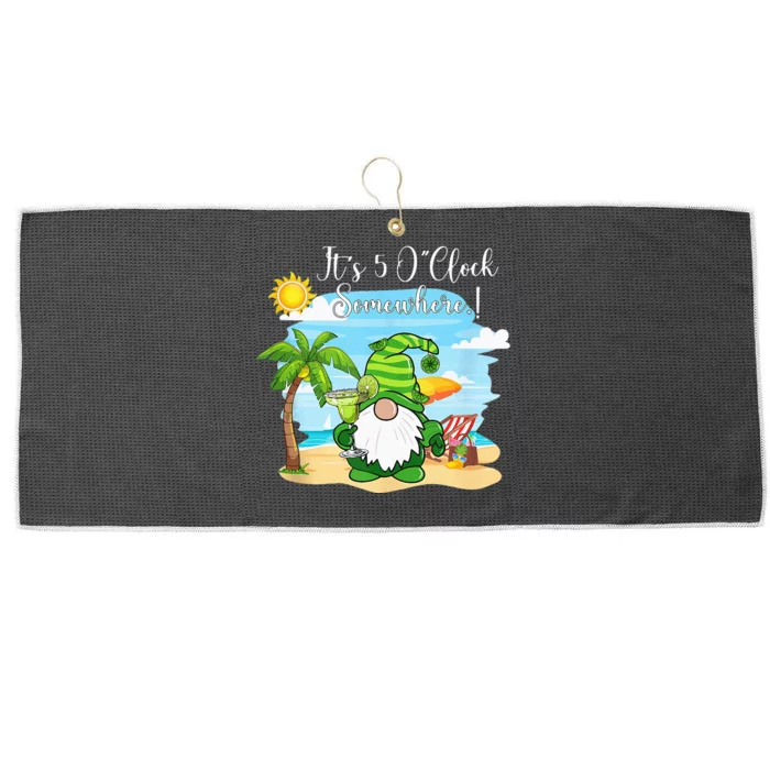 Margarita Gnome Its 5 Oclock Somewhere Beach Vacation Large Microfiber Waffle Golf Towel