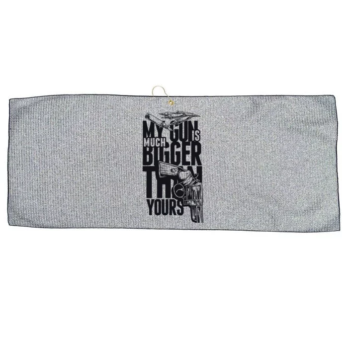 My Gun Is Much Bigger Than Yours Large Microfiber Waffle Golf Towel