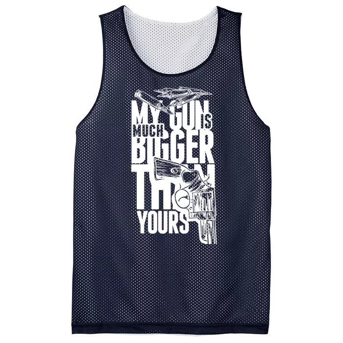 My Gun Is Much Bigger Than Yours Mesh Reversible Basketball Jersey Tank