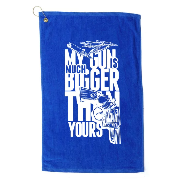 My Gun Is Much Bigger Than Yours Platinum Collection Golf Towel