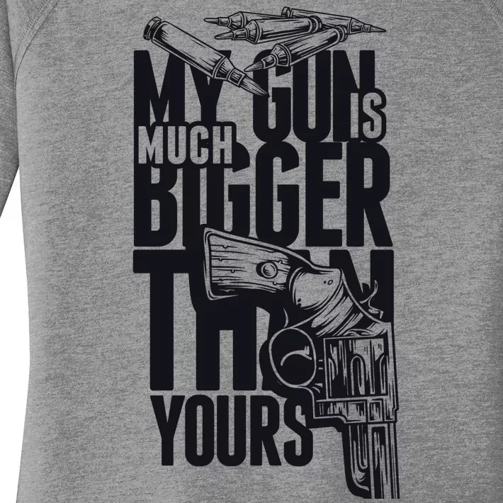 My Gun Is Much Bigger Than Yours Women's Perfect Tri Tunic Long Sleeve Shirt