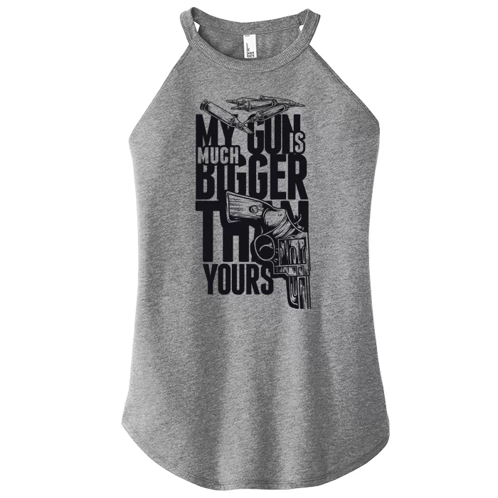 My Gun Is Much Bigger Than Yours Women’s Perfect Tri Rocker Tank