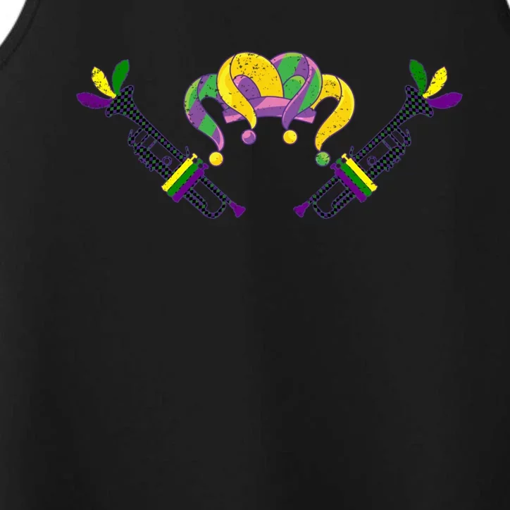 Musician Gift Jester Hat Masquerade Trumpet Mardi Gras Gift Performance Tank