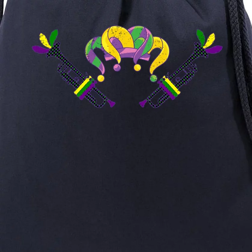 Musician Gift Jester Hat Masquerade Trumpet Mardi Gras Gift Drawstring Bag