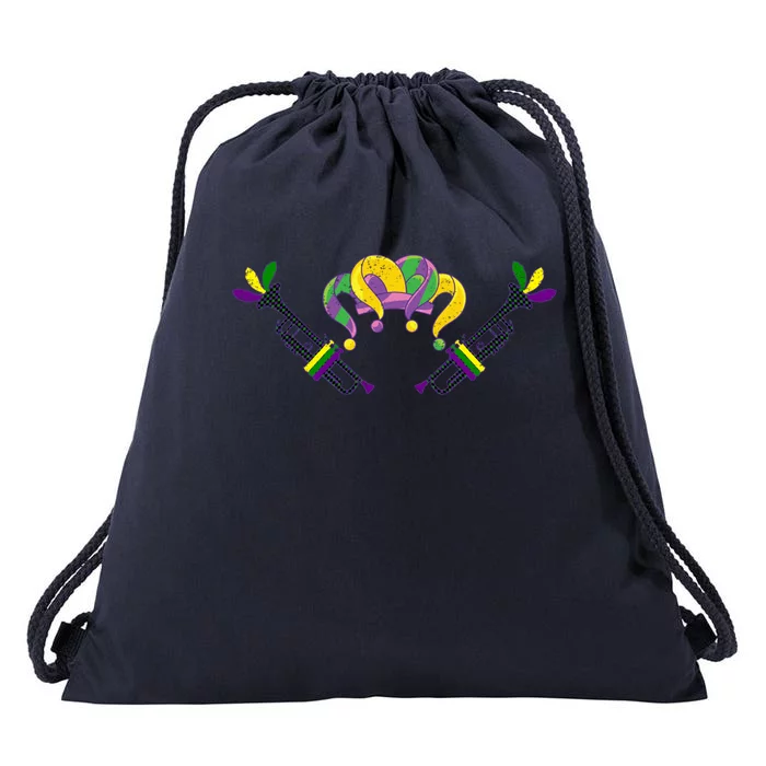 Musician Gift Jester Hat Masquerade Trumpet Mardi Gras Gift Drawstring Bag