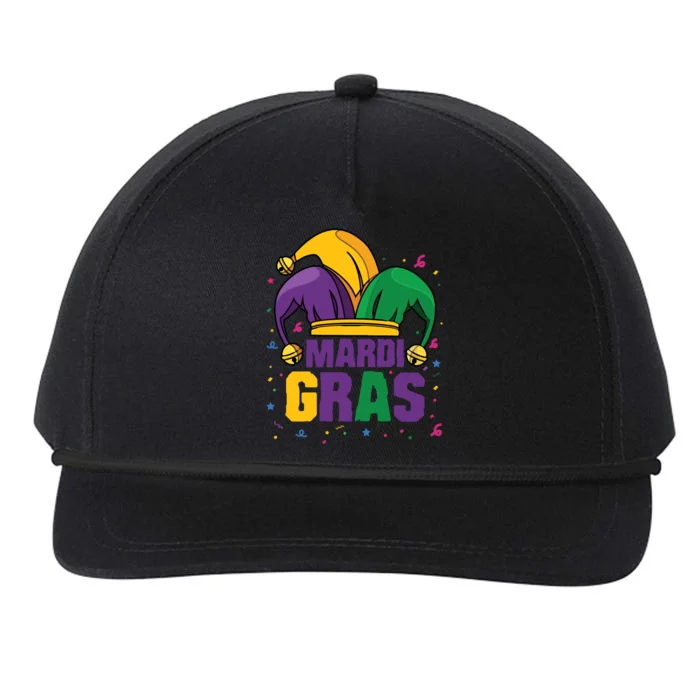 Mardi Gras Jester Costume Funny Mardi Gras Snapback Five-Panel Rope Hat