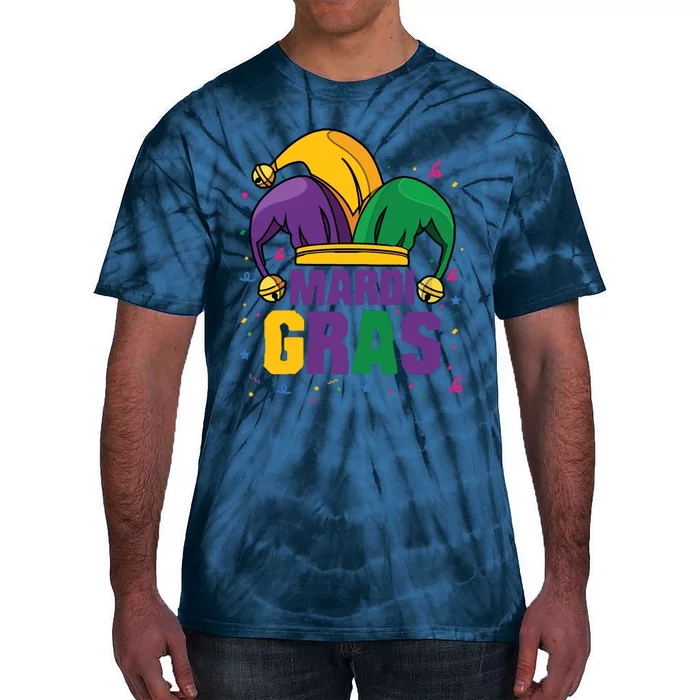 Mardi Gras Jester Costume Funny Mardi Gras Tie-Dye T-Shirt