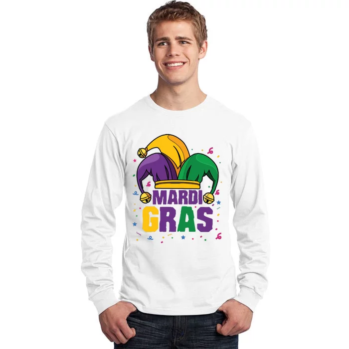 Mardi Gras Jester Costume Funny Mardi Gras Tall Long Sleeve T-Shirt