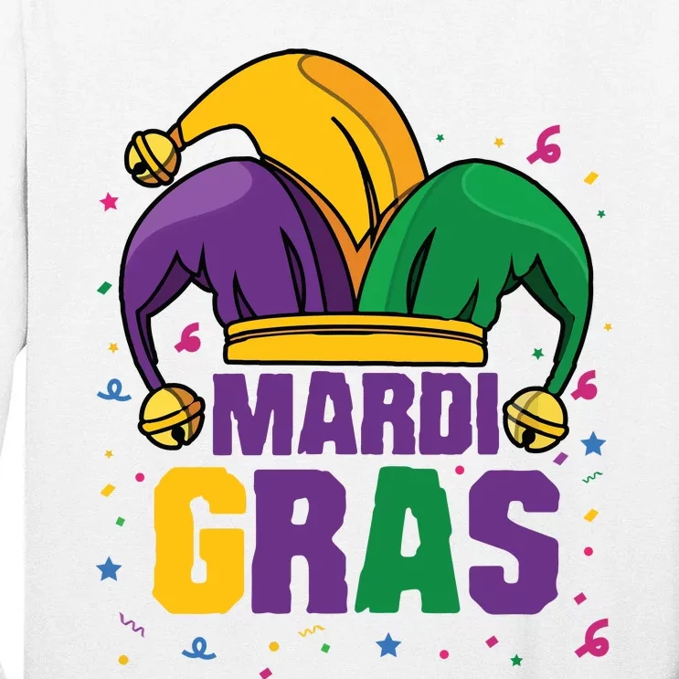 Mardi Gras Jester Costume Funny Mardi Gras Tall Long Sleeve T-Shirt