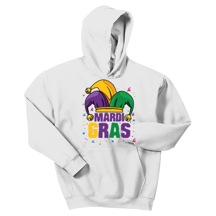 Mardi Gras Jester Costume Funny Mardi Gras Kids Hoodie