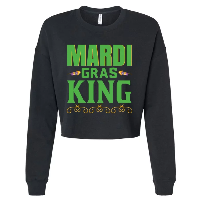 Mardi Gras King Cropped Pullover Crew