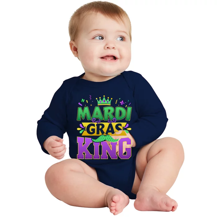 Mardi Gras King For New Orleans Carnival Costume Gift Baby Long Sleeve Bodysuit