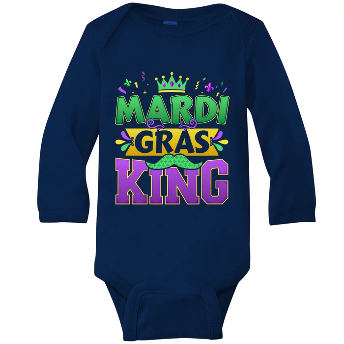 Mardi Gras King For New Orleans Carnival Costume Gift Baby Long Sleeve Bodysuit