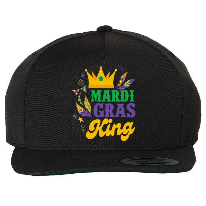 Mardi Gras King Funny Mardi Gras Carnival Party Gift Wool Snapback Cap