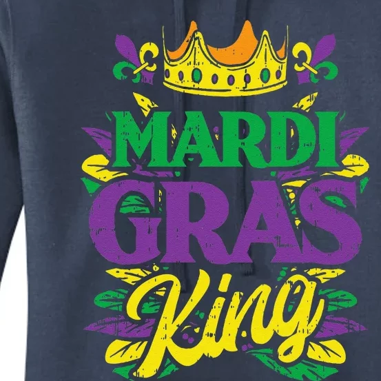 Mardi Gras King Crown Funny Mardi Gras Carnival Women's Pullover Hoodie