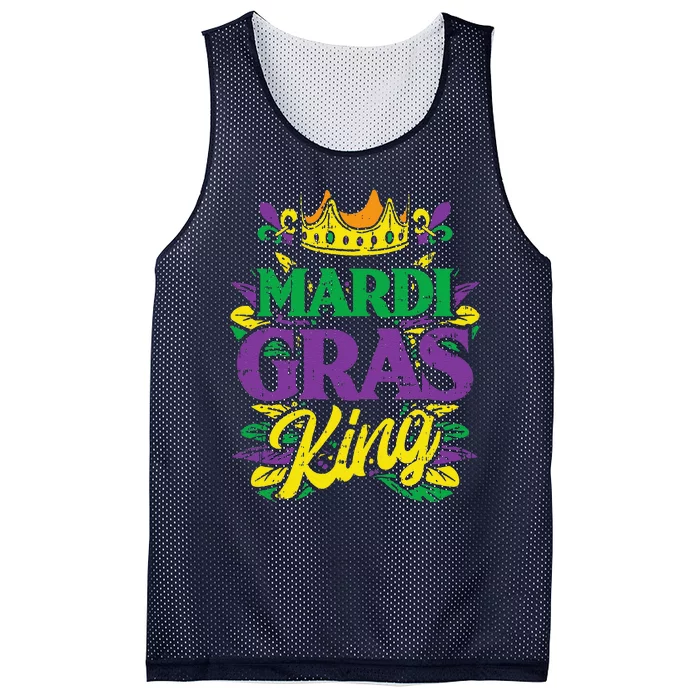 Mardi Gras King Crown Funny Mardi Gras Carnival Mesh Reversible Basketball Jersey Tank