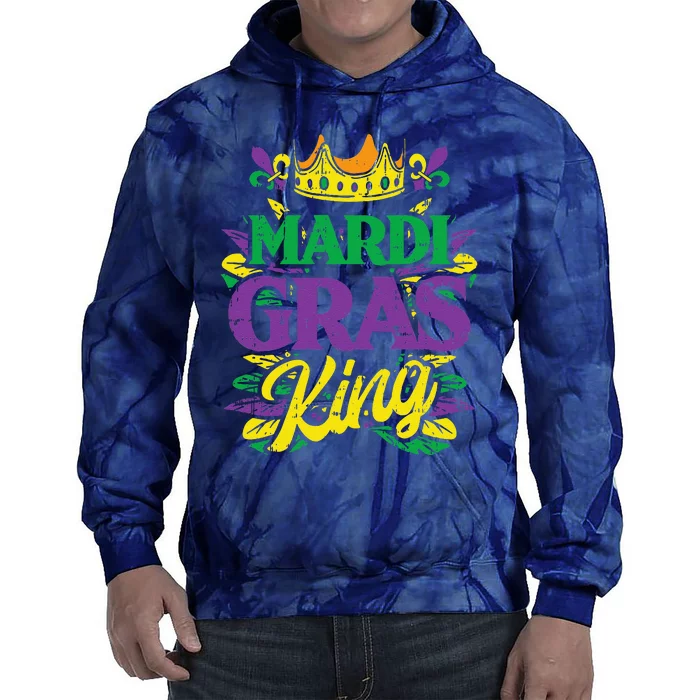 Mardi Gras King Crown Funny Mardi Gras Carnival Tie Dye Hoodie