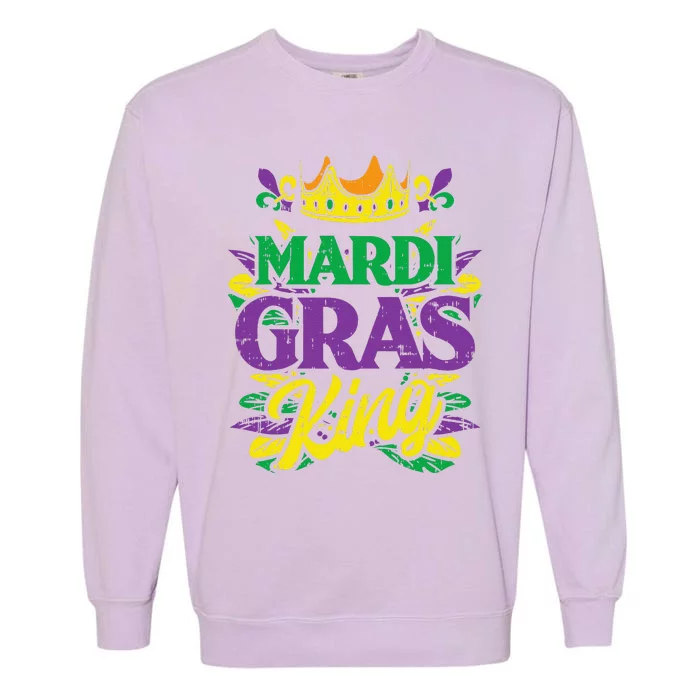 Mardi Gras King Crown Funny Mardi Gras Carnival Garment-Dyed Sweatshirt