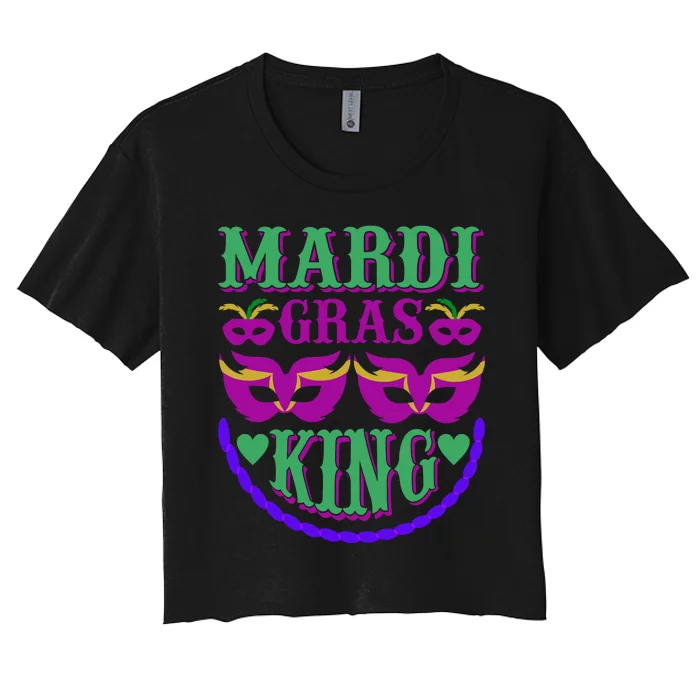 Mardi Gras King Women's Crop Top Tee