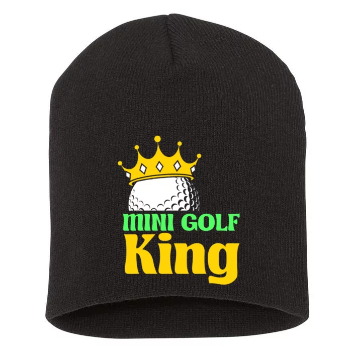 Mini Golf King Funny Mini Golf Player Short Acrylic Beanie